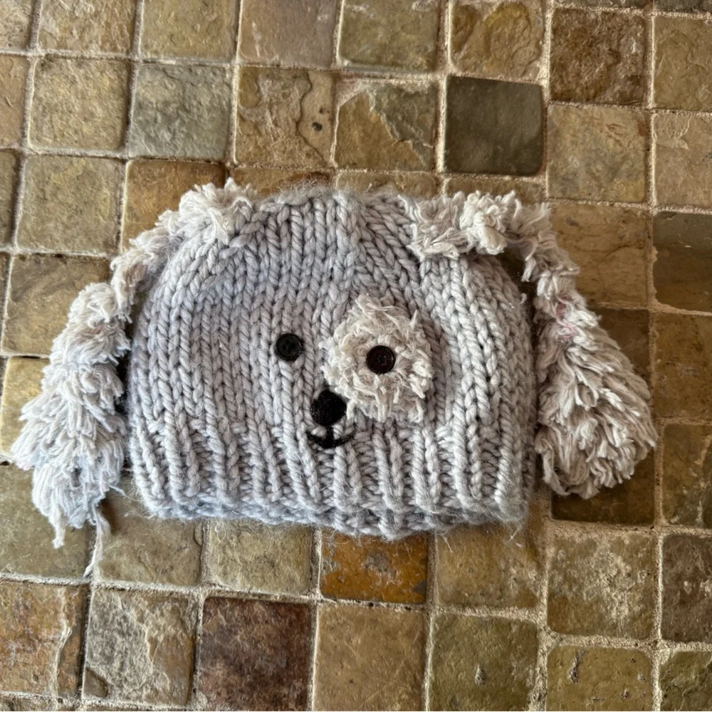 Hand made Gray Knitted baby hat